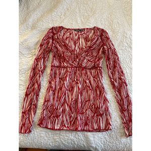 Women's Y2K Red and White Blouse